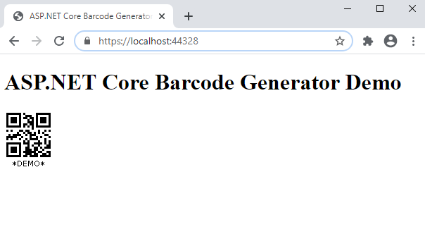 Barcode generation result in ASP.NET Core application